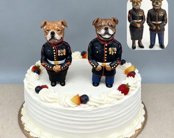 Topo de bolo personalizado para casamento com cachorro, topo de bolo para animais de estimação, aniversário de pets, topo de bolo para gatos, aniversário de animais de estimação, estatuetas de cachorros, aniversário de cachorros