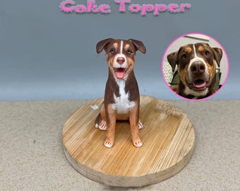 Topo de bolo personalizado para cachorro, topo de bolo de casamento, aniversário de animais de estimação, topo de bolo em miniatura para gato, aniversário de animais de estimação, topo de bolo para animais de estimação, aniversário de cachorros