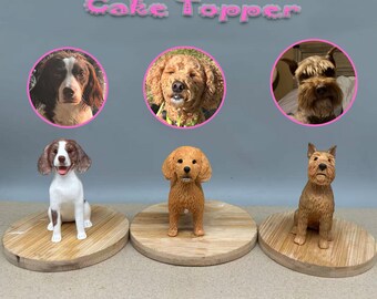 Topo de bolo personalizado para casamento com cachorro, topo de bolo para animais de estimação, aniversário de pets, topo de bolo para gatos, aniversário de animais de estimação, estatuetas de cachorros, aniversário de cachorros