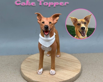Topo de bolo personalizado para casamento com cachorro, topo de bolo para animais de estimação, aniversário de animais de estimação, topo de bolo para gato, aniversário de animais de estimação, estatuetas de cachorro, aniversário de cachorro