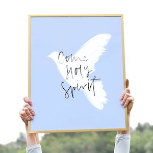 Holy Spirit Wall Art, Come Holy Spirit Printable, Unique Confirmation Gift, Modern Christian Home Decor,