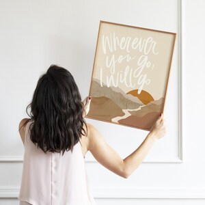 Sunset Christian Wall Art, Ruth 1,16, Wherever You Go I Will Go, Modern ...