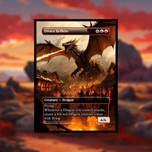 Utvara Hellkite Proxy - Clear Frame - Custom Game Card for Commander Proxy Utvara Hellkite Proxies Dragon Proxy