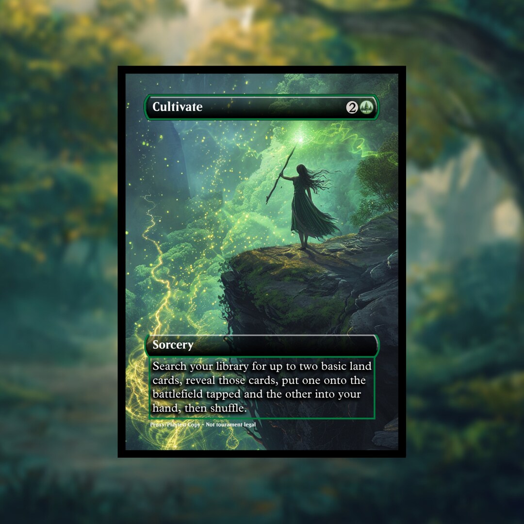 Cultivate MTG Proxy Clear Frame Custom Art Game Cards for Commander