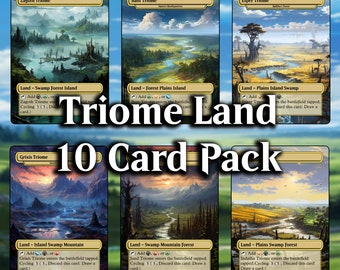 MTG Triome Land Proxy Pack - Custom Game Cards for Commander - MTG Land Proxies MTG Triome Proxies Tri-Lands