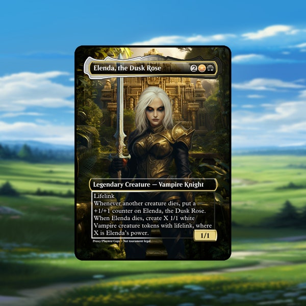 Elenda, the Dusk Rose MTG Proxy - Clear Frame - Custom Game Cards for Commander EDH - Proxy Elenda, the Dusk Rose Proxies Elenda Proxy