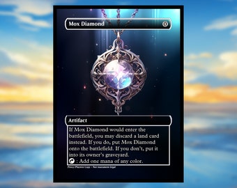Mox Diamond Proxy - Clear Frame - Carte de jeu personnalisée pour le commandant - Proxy Mox Diamond Proxy