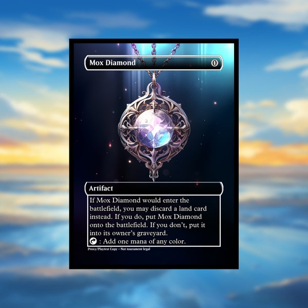 Mox Diamond Proxy - Clear Frame - Custom Game Card for Commander - Proxy Mox Diamond Proxies