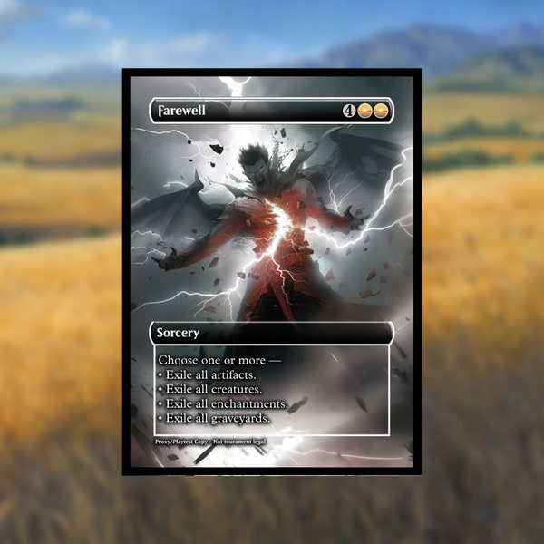 Farewell MTG Proxy - Clear Frame - Custom Art Game Cards for Commander Proxy Farewell Proxies Farewell