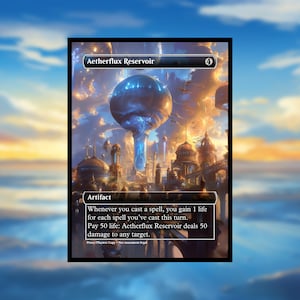 Aetherflux Reservoir MTG Proxy - Clear Frame - Custom Game Card for Commander - Proxy Aetherflux Reservoir Proxies