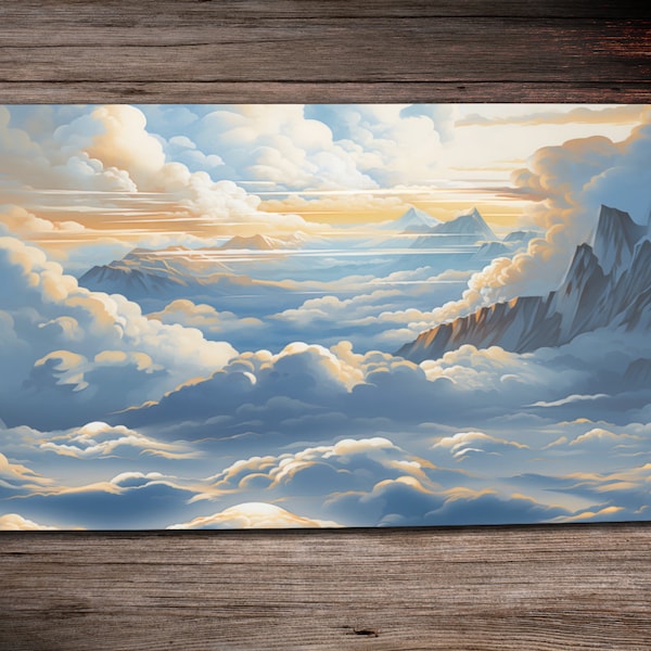 Sea Of Clouds - Custom Art MTG Compatible Card Game Playmat - Avacyn Sephara Giada Lyra Angel Playmat Angel Game Mat