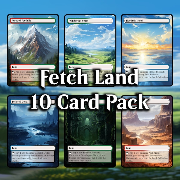 MTG Fetch Lands Proxy Cards - 10 Pack Custom Game Cards for Commander - MTG Fetch Land Proxies MTG