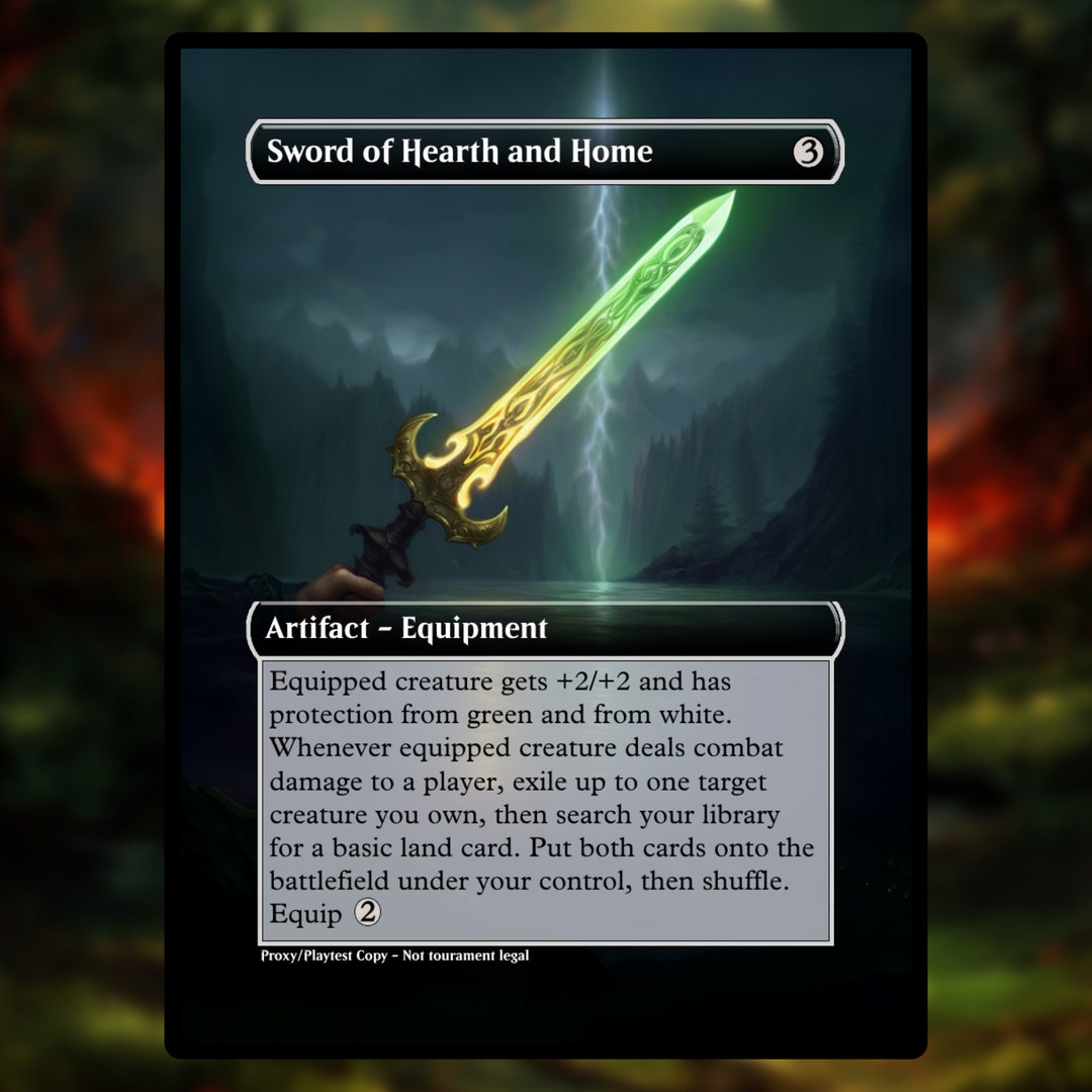 Sword of Hearth and Home Proxy Regular Frame Custom Game Card for Commander Proxy Sword of