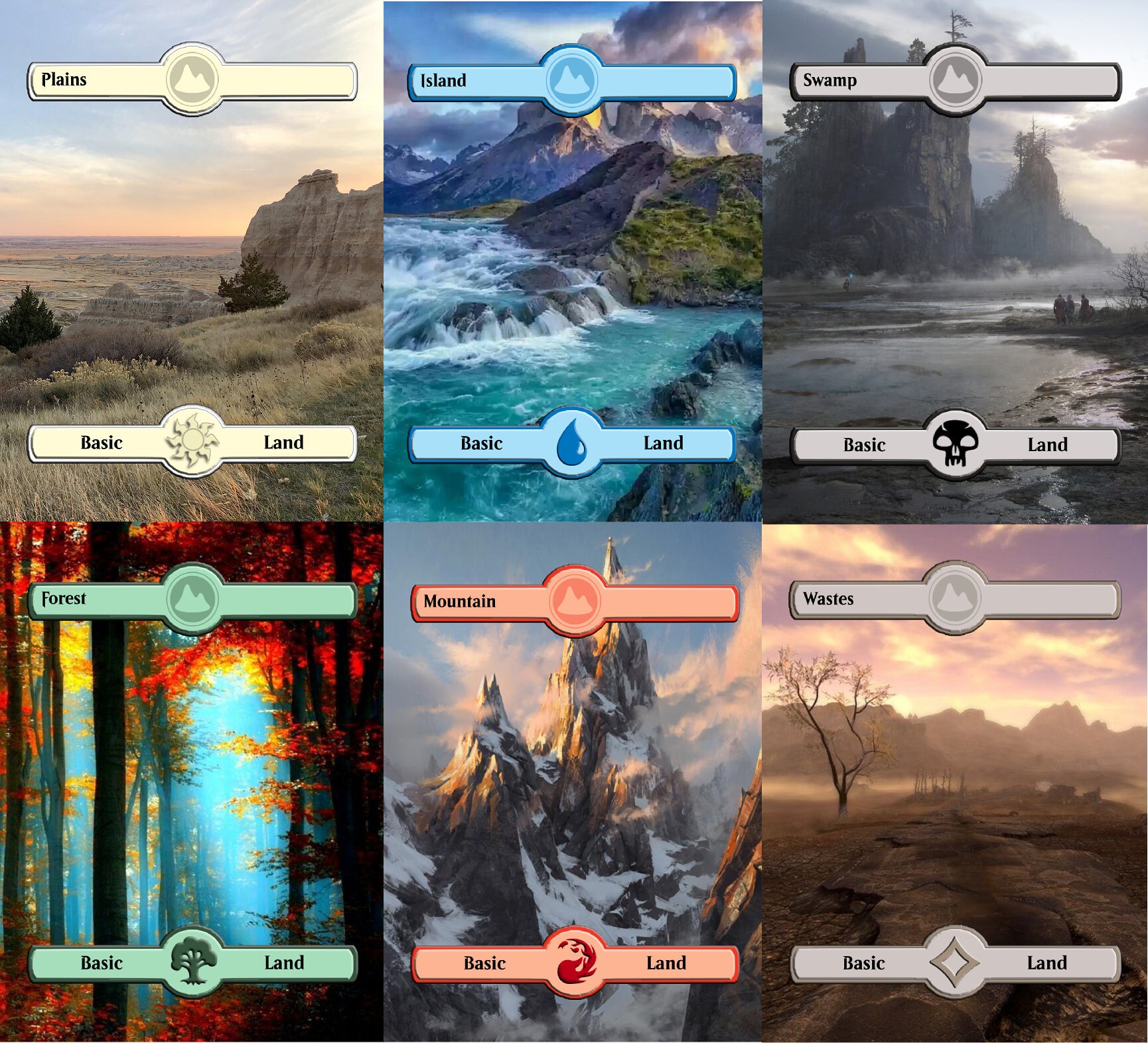 MTG Basic Land Photoshop Template - Etsy