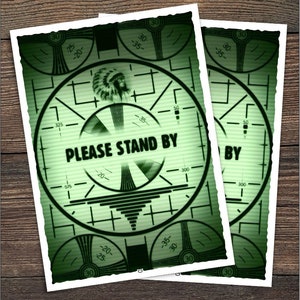 Fallout Inspired Please Stand By (Green) Custom Card Game Sleeves - Custom Printed Sleeves 100pk for Magic and Other Card Games