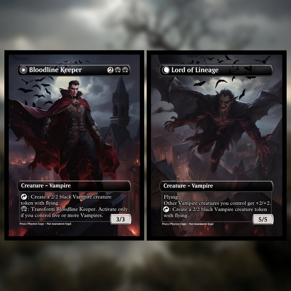 Bloodline Keeper Lord of Lineage MTG Proxy - Clear Frame - Custom Cards for Commander Proxy Bloodline Keeper Proxy Lord of Lineage Proxies