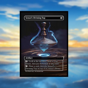 Sensei's Divining Top Proxy - Clear Frame - Custom Game Card for Commander - Proxy Sensei's Divining Top Proxies Senseis Top