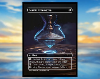 Sensei's Divining Top Proxy - Clear Frame - Custom Game Card for Commander - Proxy Sensei's Divining Top Proxies Senseis Top