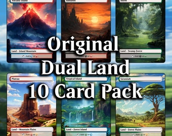 Original Dual Land Proxy Cards Minimalist Frame Design 10 Custom Game ...