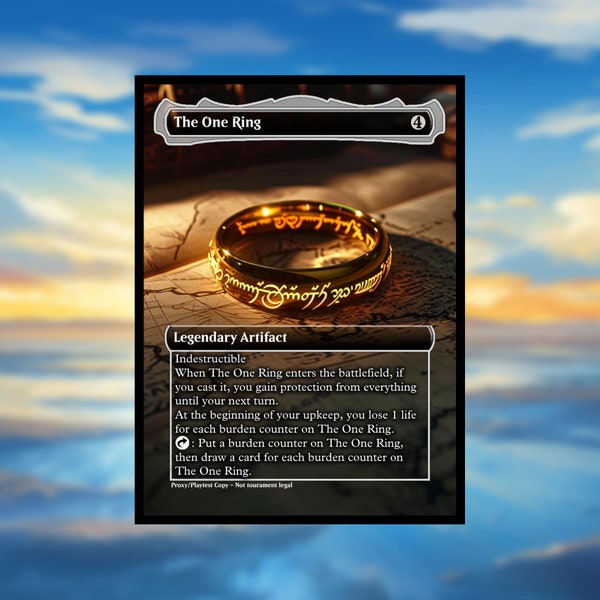 The One Ring Proxy - Clear Frame - Custom Art Game Card for Commander MTG Compatible - Proxy The One Ring Proxies