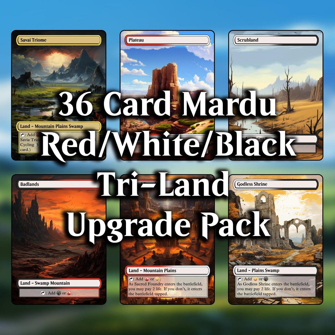 Mardu red/white/black MTG Proxy Dual Land Pack 36 Custom Cards for Commander MTG Dual Land Proxy