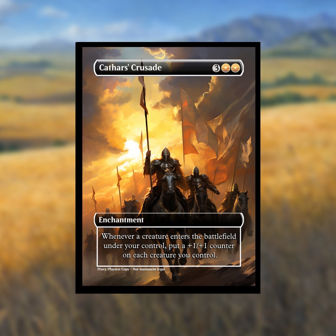Cathar's Crusade MTG Proxy Clear Frame Custom Game Cards for Commander