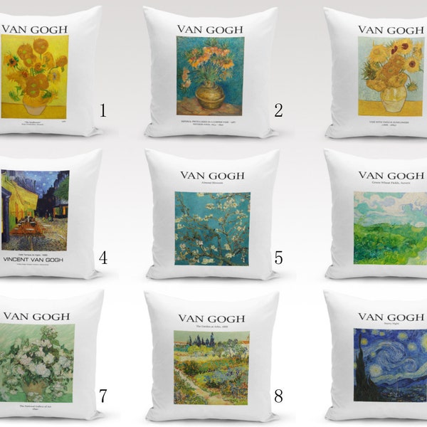 Timeless Beauty: Van Gogh-Inspired Designs Infusing Life into Pillow Covers, Art on Pillow Tops, Stylish Home Decoration, Housewarming gift