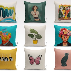Artistic Impressions:Captivating Prints on Throw Pillows, Decorative Pillow Cases, Colorful Prints on Cushion Cover, Unique Artistic Designs