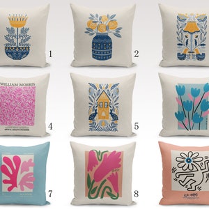 Pop Art Blooms: Throw Pillows Celebrating Keith Haring's Flower Power, Decorative Cushion Cases, Livingroom gift, Absract Works on Pillows