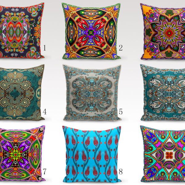 Eastern Delights: Immerse Yourself in the Richness of Oriental Motifs on Cushion Covers, Ottoman Motifs on Cushions, Decorative Pillow Tops