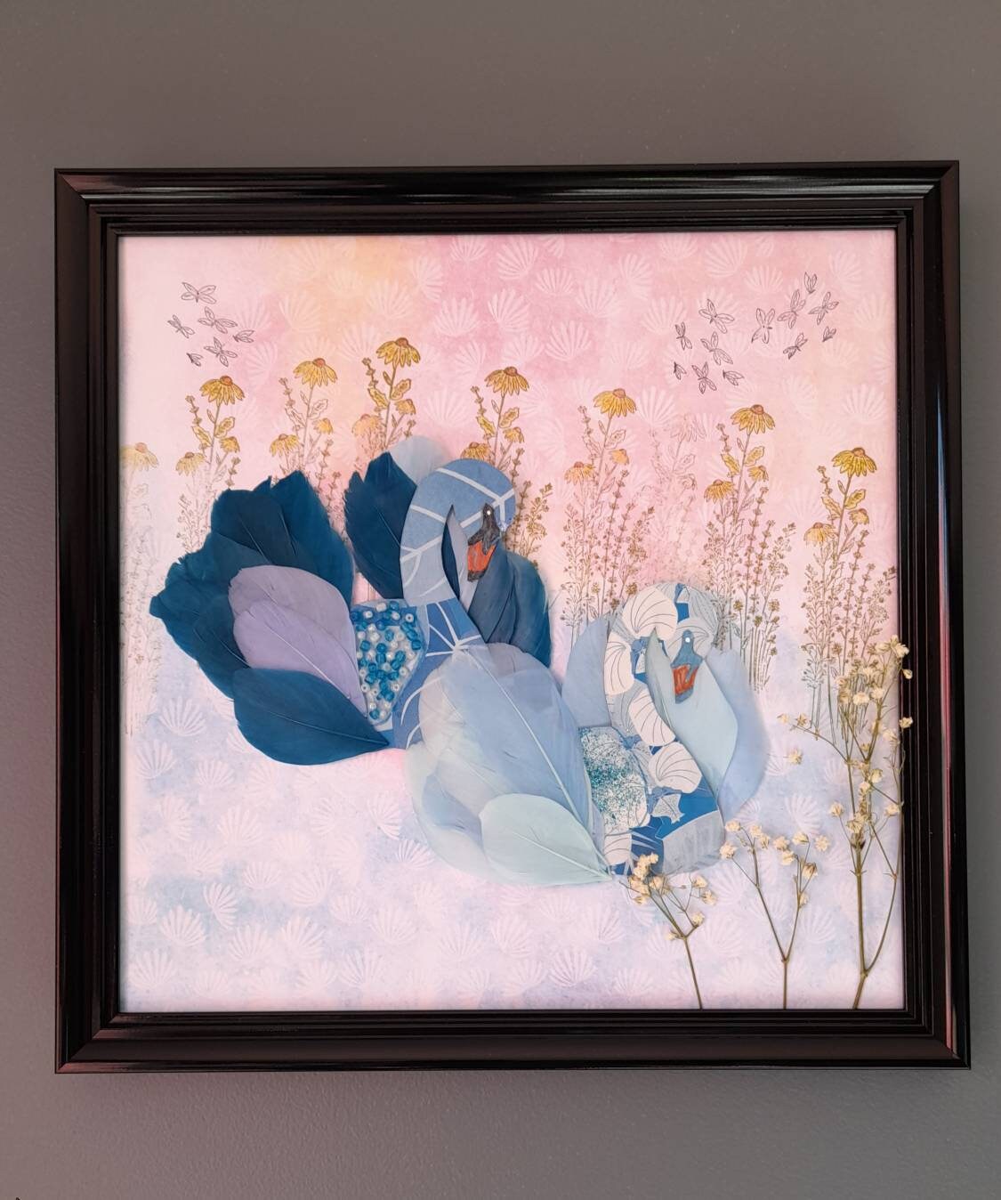 Tableau Décoratif Couple de Cygnes