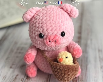 パターンあみぐるみ - かぎ針編み PDF パターン - かぎ針編みの豚