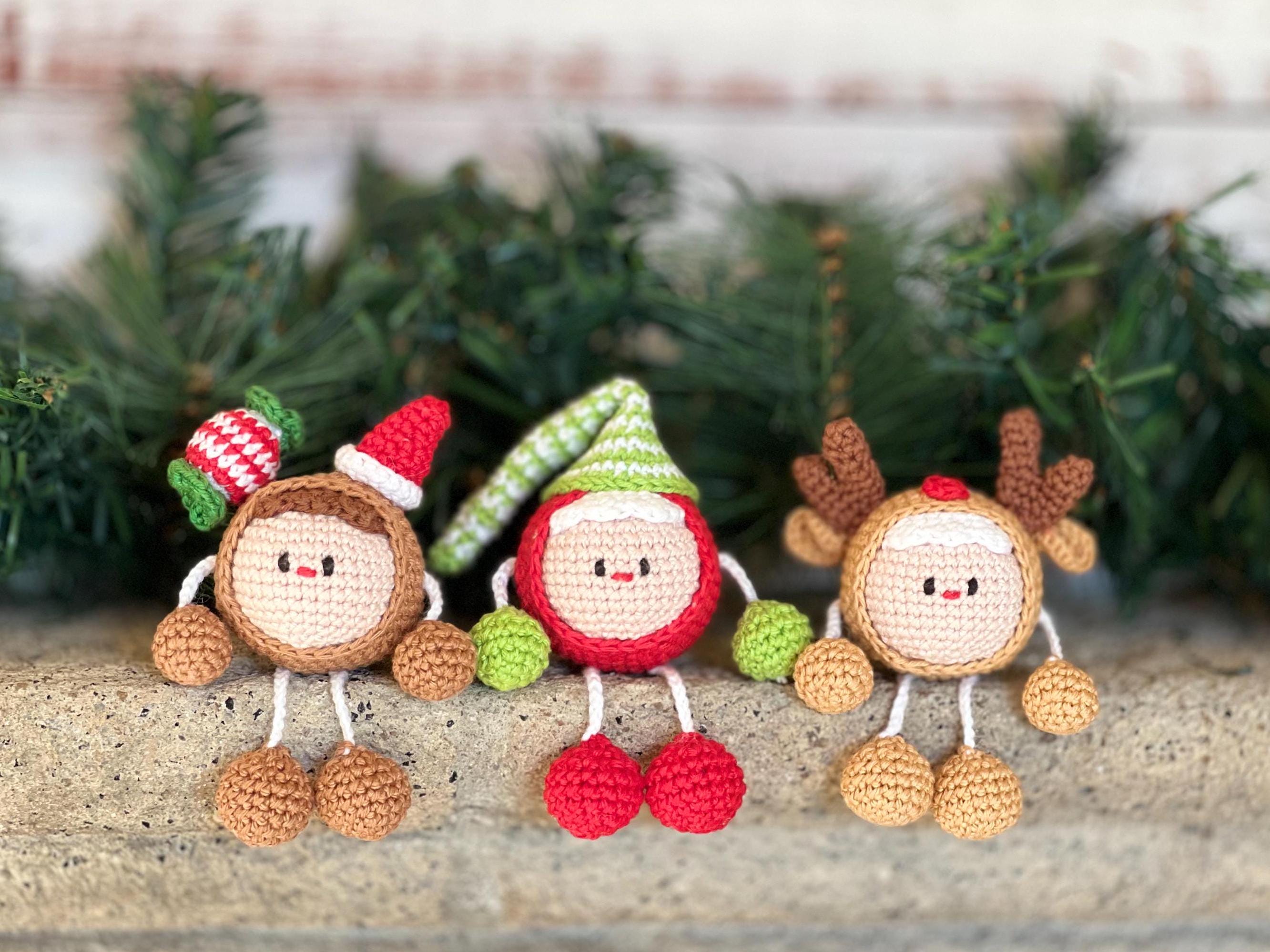 クリスマスアミグルミ人形のかぎ針編みパターンバンドル（PDF 英語