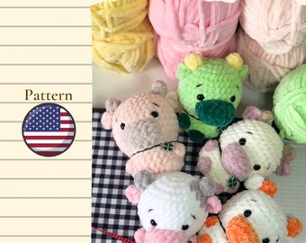 Little cow CROCHET PATTERN (PDF file) - Cute little plush amigurumi