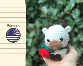 Amigurumi Cow Baby Crochet Pattern - DIY Handmade Toy Plushie - PDF Download in English