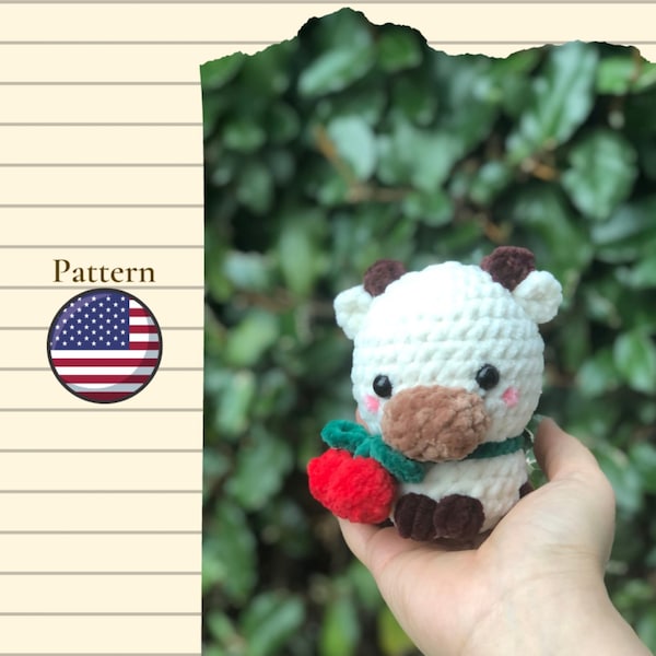 Amigurumi Cow Baby Crochet Pattern - DIY Handmade Toy Plushie - PDF Download in English