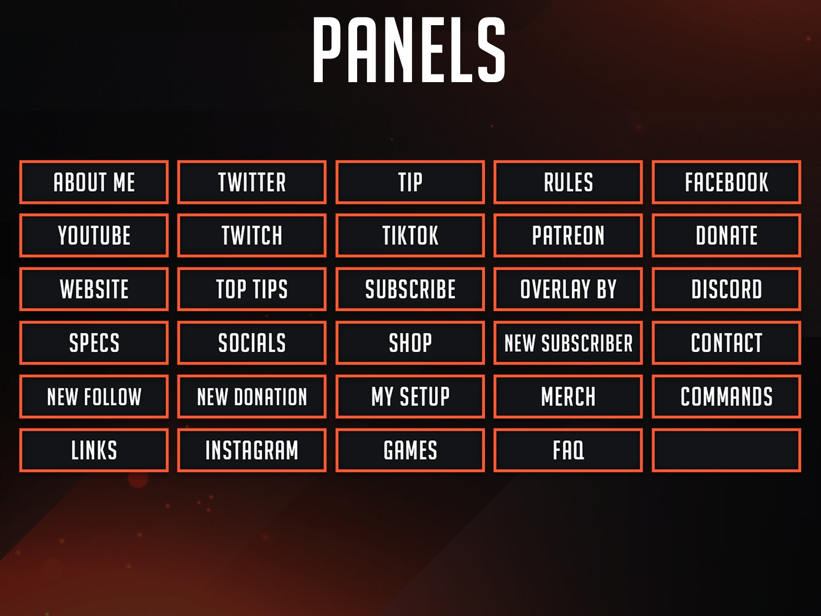 Animated Orange Twitch Overlay Package: Complete Stream (digital ...