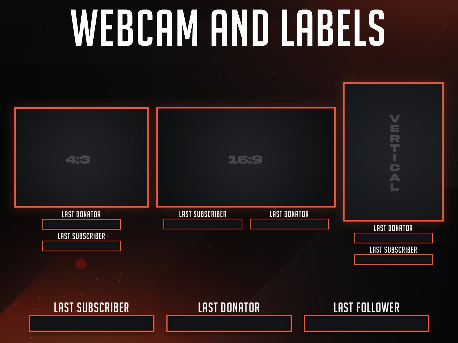 Animated Orange Twitch Overlay Package: Complete Stream (digital ...