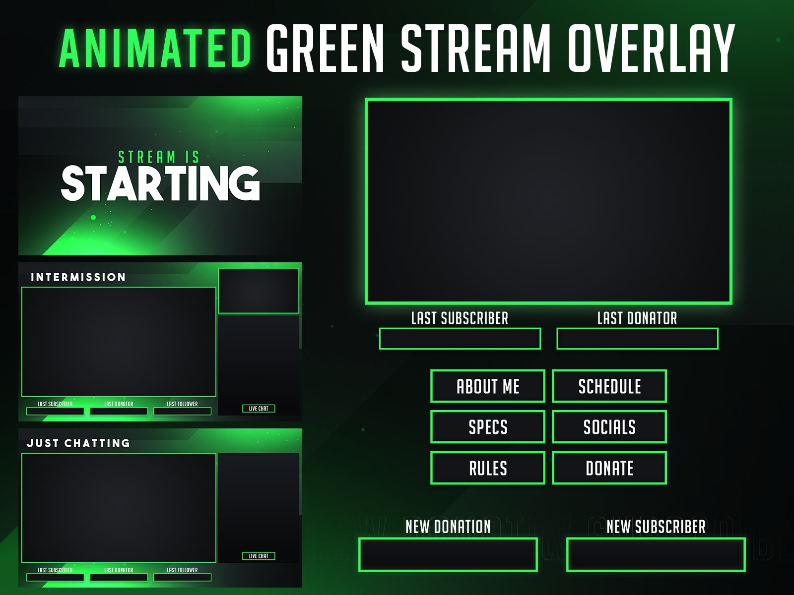 Create just chatting, intermission screen for twitch by