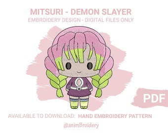 Anime Hand Embroidery Pattern, Hand Embroidery Design, Anime Fan Art Embroidery, PDF, Instant Download