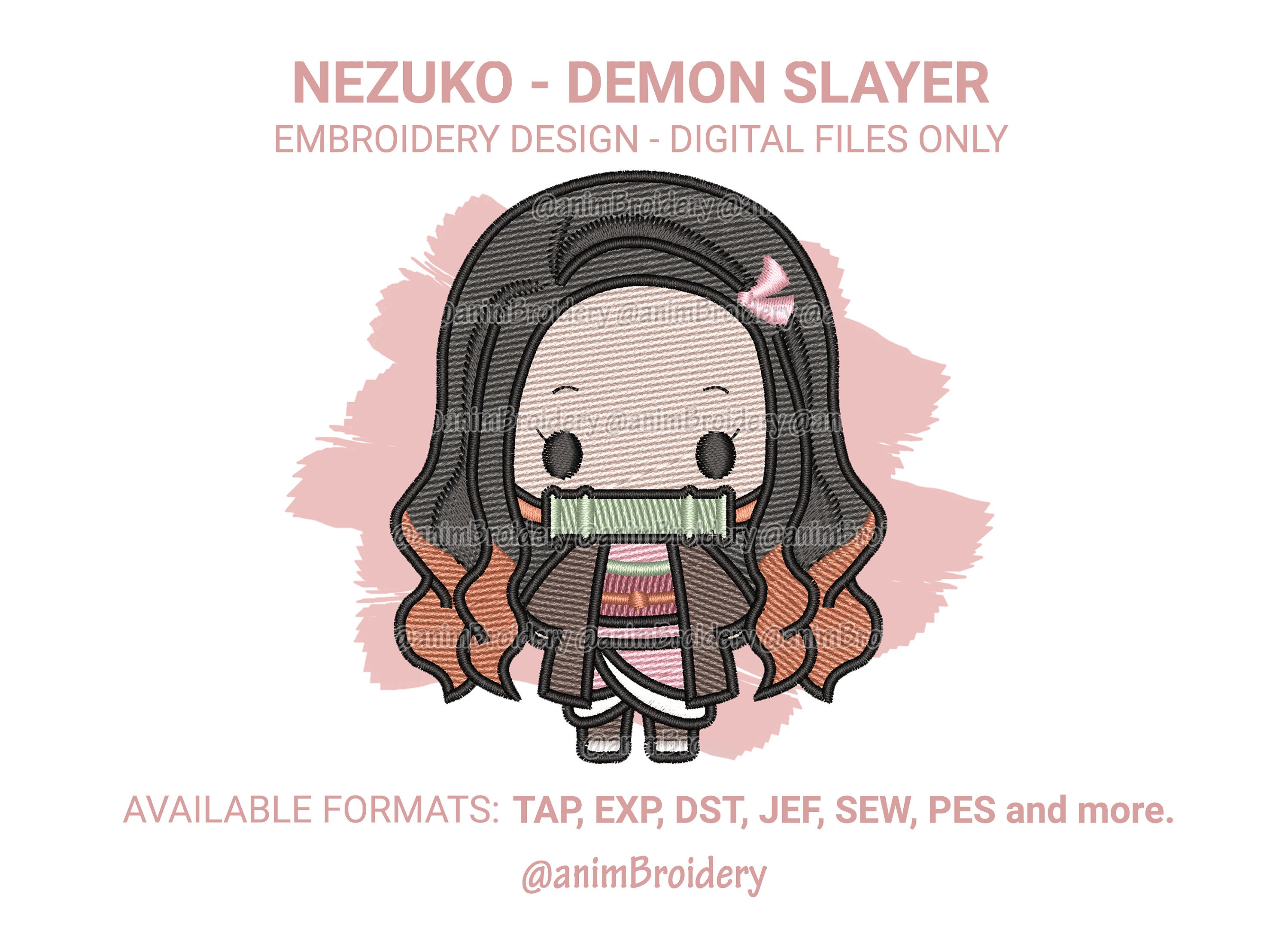 Nezuko Embroidery Design File, Kimetsu no yaiba Anime Embroi - Inspire  Uplift