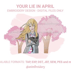 Anime Stickdatei, Maschinenstickerei, Anime Fan Art Stickerei, Instant Download