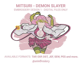Anime Fan Art Stickerei, Anime Stickdatei, Maschinenstickerei, Instant Download
