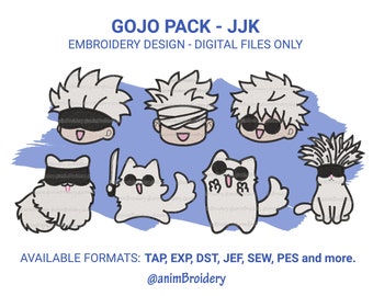 Anime Embroidery Design Pack, Machine Embroidery File, Anime Fan Art Embroidery, Instant Download