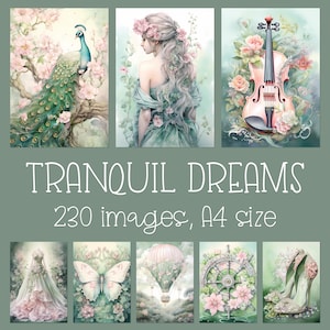 Pages de journal indésirable vert tendre I papier de scrapbooking I éphémères vintage I ensemble de papier numérique romantique I kit d'images imprimables I téléchargement immédiat