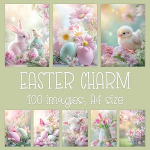 Pastel Easter Digital Prints: Junk Journal Pages, DIY Card Making, Crafts & Scrapbooking (Instant Download)