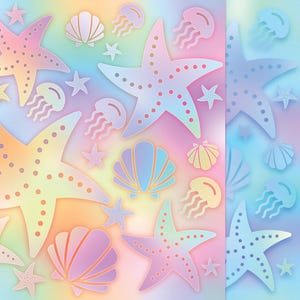 Papiers numériques Seastar, travaux manuels de plage d'été pour la fabrication de cartes, lot pastel pour scrapbooking, carnets de voyage, sublimation, couvertures, albums