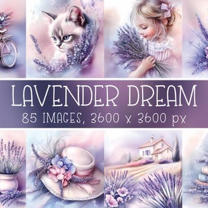Lavendelfarbenes Papier-Bundle für Wandkunst, Scrapbooking & Basteln | Hochzeitseinladungen, Karten, Cover, DIY-Projekte im Aquarell-Stil