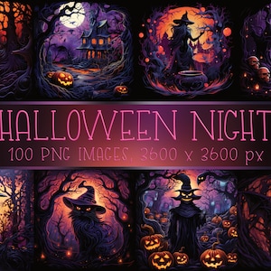 Papéis digitais imprimíveis na noite de Halloween para sublimação, cartões, álbuns, diários indesejados, estampas, álbuns de recortes, capas, artesanato, etc.