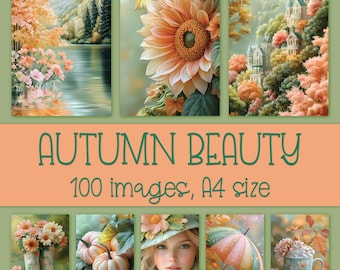 Autumn Digital Prints: Junk Journal Pages, Wall Art Decor, Fall Crafts, Scrapbook Paper Bundle
